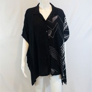 Black and White Carol Turner blouse- OS